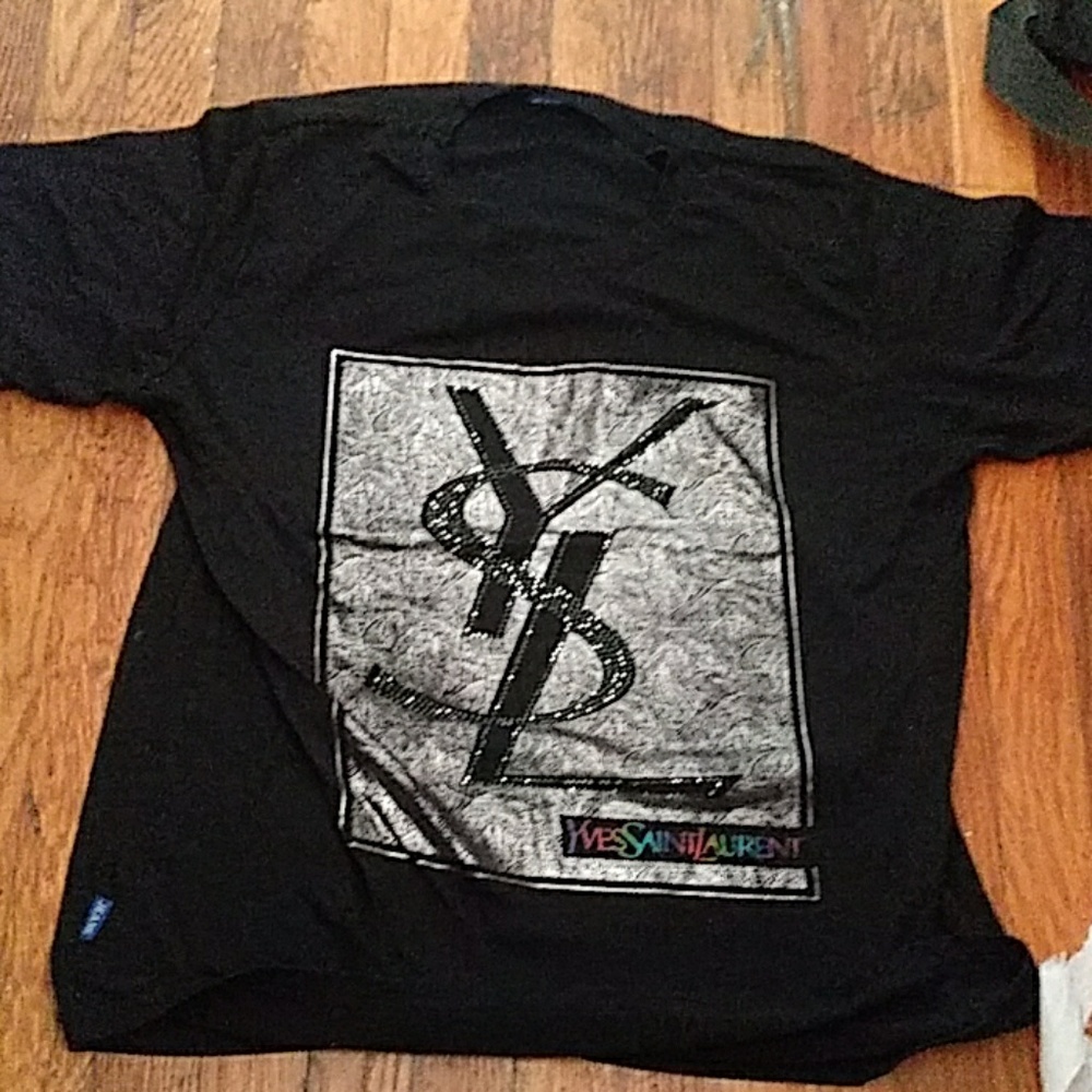 "Faux" YSL metallic woman shirt size L black